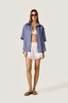 Dusty Blue Oversized Shirt with Fluid Silhouette