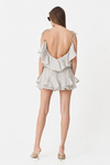 Backless Light Grey Linen Draped Top