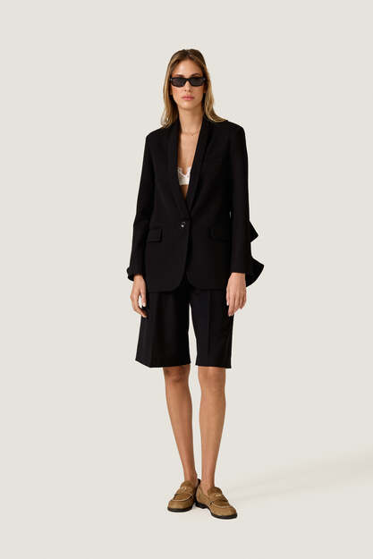 Black Longline Tailored Shorts